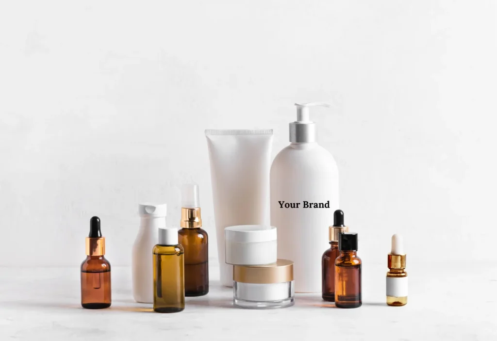 Private label skincare products in development at SkinRhythm, showcasing bespoke solutions for luxury private label skin care and white label skincare manufacturing, including natural and organic options.