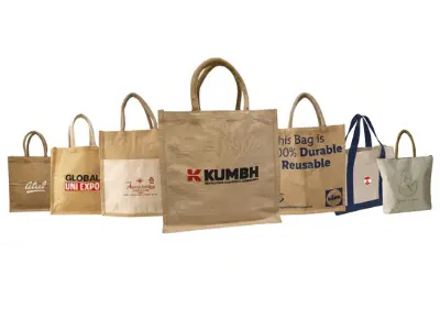 Promotional bag manufacturer showcasing eco friendly reusable jute and fabric bags designed for sustainable branding, retail packaging, and promotional events.