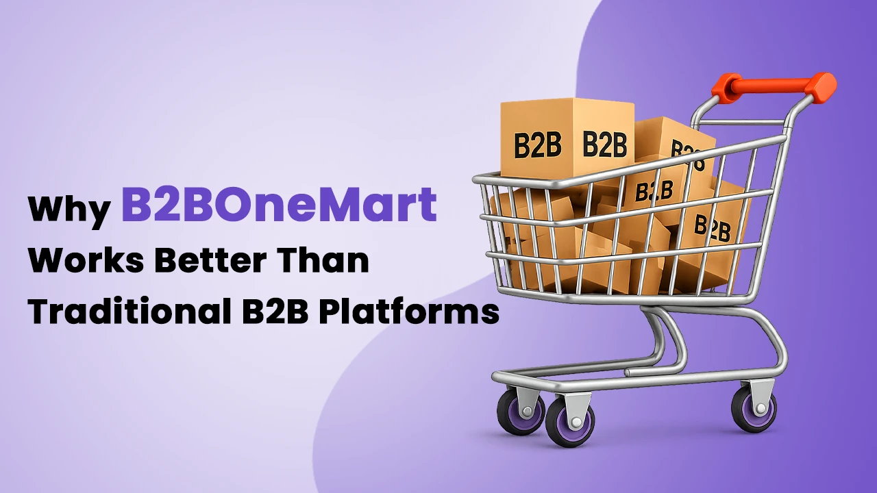 Illustration showing why B2BOneMart is better than traditional B2B platforms with reduced category competition, better-quality B2B leads, and stronger manufacturer SEO visibility.