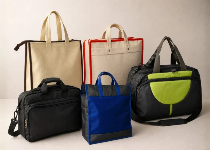 Promotional bag manufacturer offering low MOQ custom tote bags, travel bags, and corporate promotional bags at affordable wholesale prices.